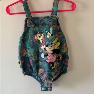 Green Minnie Mouse Baby Romper